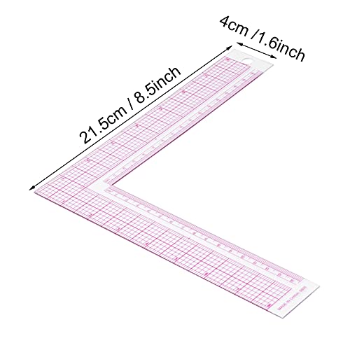 Plastic L Shape Ruler Curve Sewing Measure Professional Tailor Craft Tool(5808) 21.5 * 21.5cm / 8.5 * 8.5inch 28-53g