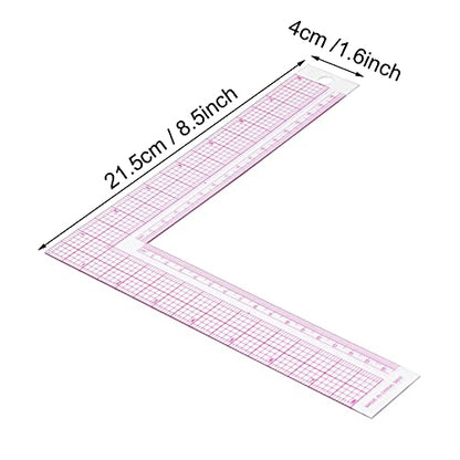 Plastic L Shape Ruler Curve Sewing Measure Professional Tailor Craft Tool(5808) 21.5 * 21.5cm / 8.5 * 8.5inch 28-53g