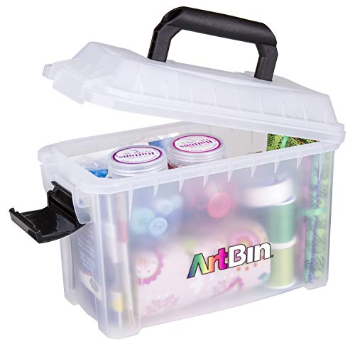 ArtBin 6815AG Mini Sidekick Carrying Case, Portable Art & Craft Organizer with Handle, [1] Plastic Storage Case, Clear (Pack of 6) - size: Mini (Pack of 6)