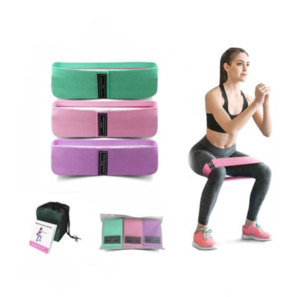 3 Level 18–70 LBS Fabric Resistance Bands, Workout Exercise Bands for Women | Thick Non-Slip Cloth Booty Bands for Legs Glutes Hips, Yoga Pilates Home Gym Training Physical Therapy Rehab