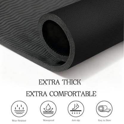VTORY Extra Large Yoga Mat 6'x 4' - (6mm /8mm/12mm) - size: 6' x 4' x 1/2 in