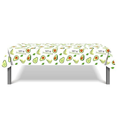 1Pc Avocado Party Plastic Tablecloth 54 x 87 Inch Long Rectangular Table Cover for Buffet, Fruit Birthday Party Holiday Dinner Picnic or Tablecloth for Kitchen Event Use - color: Avocado