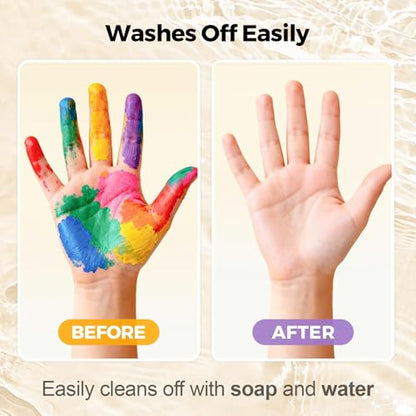 Jar Melo Kids Tempera Painting Set, Washable Paint Set for Kids Ages 4-8 | Portable, Safe and Non-Toxic, Mess Free Coloring, Tempera Paints for Drawing Art