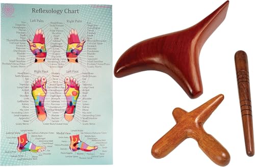 CCcollections Wood Therapy Massage Tools, Reflexology Wooden Stick Tool, Traditional Equipment for Relieving Muscle Pain Body Lymphatic Drainage Massager - (Set F Bird) - size: F 3SETB