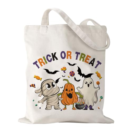 Canvas Bag for Women Grocery Shopping Travel Gym Weekender Vacation Womens Work Tote Bag Gifts - color: Trick Or Treat 2
