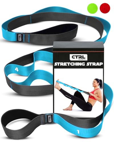 Stretching Strap with Loops, Non Elastic Stretch Band for Physical Therapy - color: blue