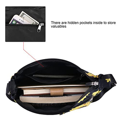 Kamo Crossbody for Women - Multi-pocket Shoulder Lightweight Messenger Casual Printed Purse Handbag Travel Bag - color: A#4