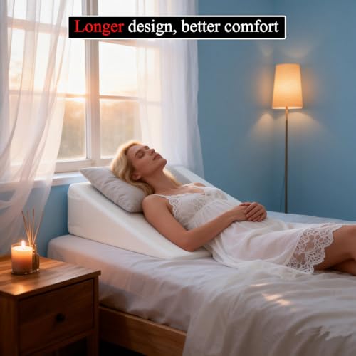 Wedge Pillow for Acid Reflux Relief, Memory Foam Acid Reflux Pillow - size: 24 X 24 X 7.5 IN