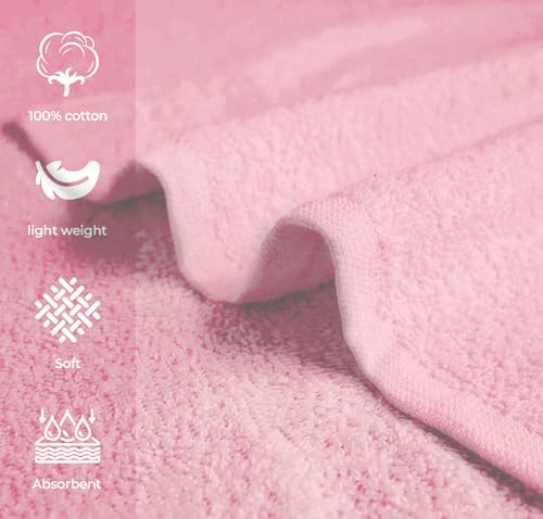 Avalon Towels Salon Towel - Pink Hand Towels Bulk Pack of 48-100% Cotton Absorbent Spa, Facial & Gym Towel for Working Out - 16x27 Inches (Not Bleach Proof) - color: Pink, size: 16x27 Inch (Pack of 48)