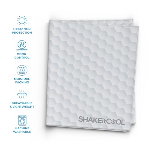 SHAKEitCOOL Extended Size Cooling Towel – Be Cool in Style - Heat Relief, Soft, Lightweight, Sun Protection, Easy Clean - Perfect for Biking, Hiking, Running, Yoga, Golf, Gardening - Golf M - color: Golf