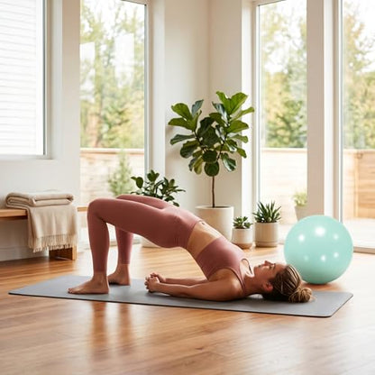 Grip Yoga Mat 5mm Non-Slip PU Natural Rubber Surface, Premium Fitness Mat for Hot Yoga, Pilates, for Women and Men - color: Grey