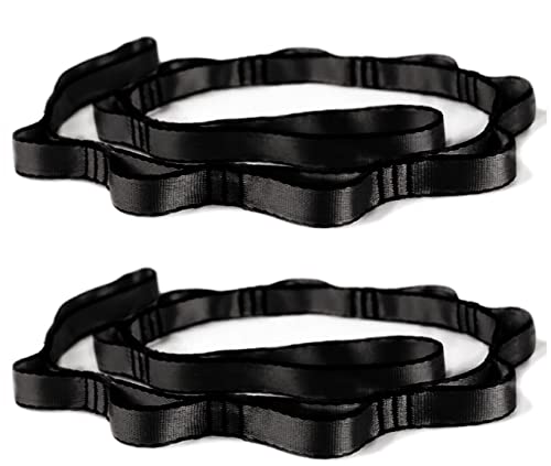 NRC&XRC Aerial Yoga Hammock Daisy Chain, 22kN Adjustable Strap With Loops, Climbing Strap Nylon Sling, No Stretch (150mm) - color: black