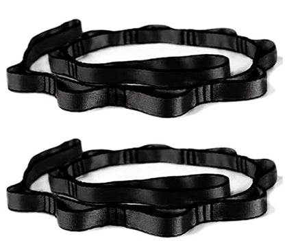 NRC&XRC Aerial Yoga Hammock Daisy Chain, 22kN Adjustable Strap With Loops, Climbing Strap Nylon Sling, No Stretch (150mm) - color: black