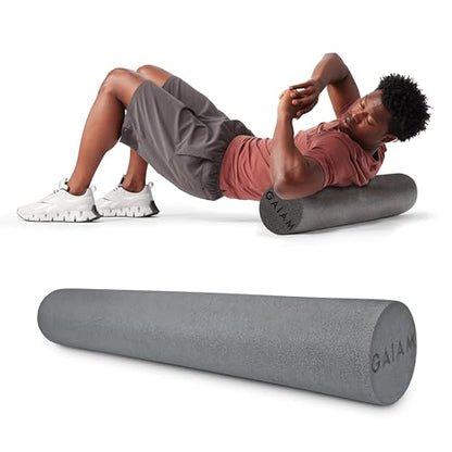 Gaiam Restore Foam Roller, Muscle Recovery, 36" Long | High-Density EVA Foam | Deep Tissue Massage | Pre & Post-Workout Muscle Recovery | Multiple Sizes | Home & Gym