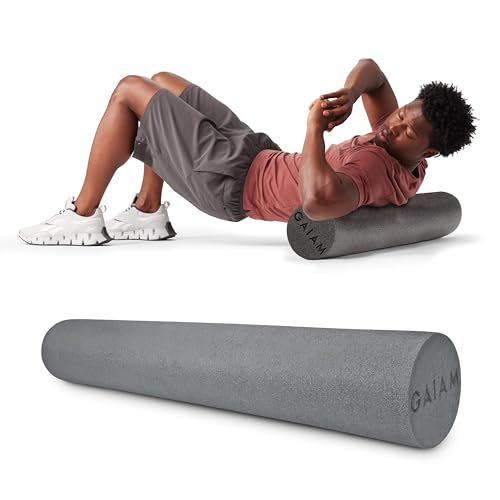 Gaiam Restore Foam Roller, Muscle Recovery, 36" Long | High-Density EVA Foam | Deep Tissue Massage | Pre & Post-Workout Muscle Recovery | Multiple Sizes | Home & Gym
