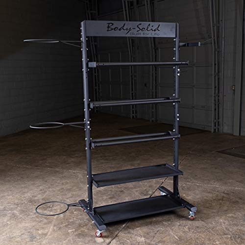 Body-Solid (GAR250) Compact Accessory Vertical Stand Rack for Organizing Medicine Balls, Slam Balls, Stability Balls, Kettlebells, Dumbbells, Jump Ropes, Foam Rollers, Yoga Mats and more