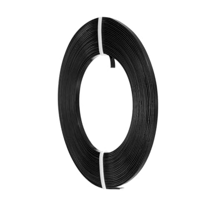 MECCANIXITY Aluminum Flat Wire, 3mm 18 Gauge Bendable Nose Wire Soft Craft Jewelry Wire for Jewelry Making Handmade Crafts DIY Bezel Sculpting, Black - color: Black