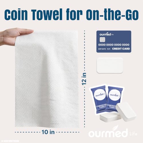 Ourmed Life Compressed Towel, Disposable Washcloths, 12 x 10 In, 100 Count - size: 100 Count (Pack of 1)