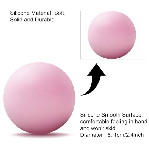 WOVTE Massage Lacrosse Ball for Sore Muscles, Shoulders, Neck, Back, Foot, Body, Deep Tissue, Trigger Point, Muscle Knots, Yoga and Myofascial Release (Pink) - color: Pink