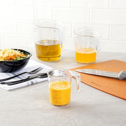 Restaurantware Clear Plastic Cup Measuring Cup, 3.8 x 3 x 3.8 In - size: 3.75" × 3.00" × 3.75"