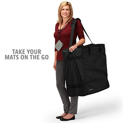 We Sell Mats Shoulder Bag for Carrying Tradeshow Flooring, Interlocking EVA Foam Mats & Other Tiles, Black, 25 in x 25 in x 14 in (BAGC)