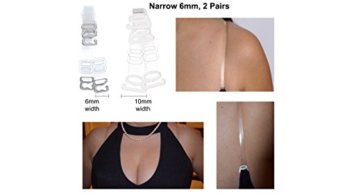 DIVA'S Clear Bra Straps Adjustable Multiple Sizes - size: 10mm Width Halter, 2 Individual Straps