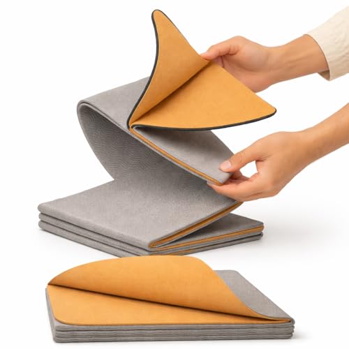 Roam & Wrap Travel Yoga Mat Packable & Foldable – 5mm Cork Yoga Mat, Not Rolled, Lightweight Portable Yoga Mat for Travel, Carry-On, Pilates & Gym