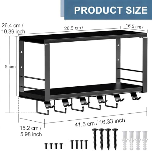 TJ.MOREE Floating Shelf Compatible 2 Tier with Tonal Accessories Wall Mount