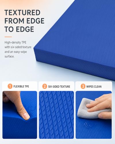 Balance Pad, High-Density TPE Foam, 15.75 x 13 x 2 Inches, Blue | Non-Slip Surface, Firm Yet Cushioned, Controlled Instability, Ankle Stability, Core Strength, Yoga, Pilates and Mobility