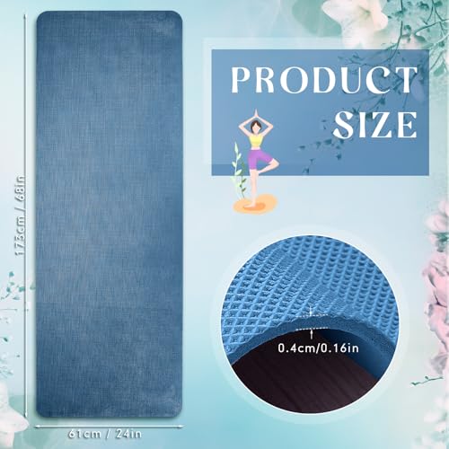 Timgle 6 Pack Yoga Mats Bulk 68x24 Inches Non Slip 4 mm Thick - color: Navy Blue