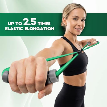 Figure 8 Resistance Bands with Handles, Arm Resistance Bands | Home Workout, Physical Therapy, Strength Training, Travel Portable, Arm workouts - color: Yellow,Green,Red(60lbs)