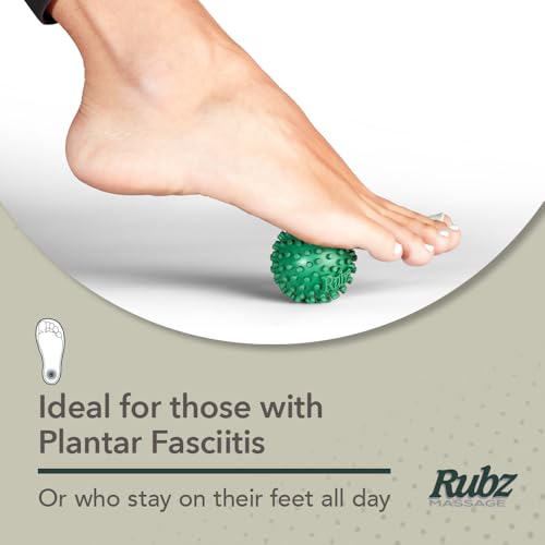 Due North Foot Rubz Massage Ball -Roller for Plantar Fascititis, Hands | Spiky Massage Tool - Roller Won't Mark Floors - For Runners, Athletes, Travel, Recovery - Made in the USA - style: Hand & Foot Ball