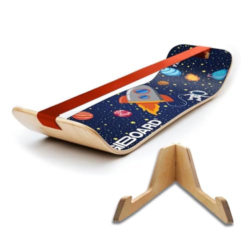 GIBBON SlackBoard, Balance Board Kids & Adults, Slackline Balance Trainer - color: Astro with Stand