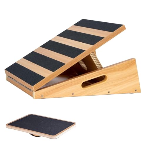StrongTek Wooden Rocker & Slant Board Training Set – Advanced Balance, Stability & Flexibility Kit for Strength, Rehab, and Fitness