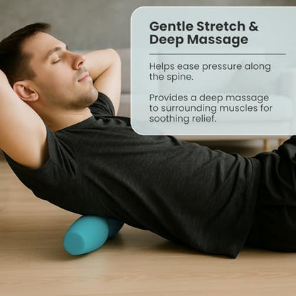 Foam Back Roller for Back Pain Relief, Upgraded to Flexible Silicone, Ultra Roll Takes Pressure off the Bones and Into the Deep Muscles, Softer than Hard Foam Rollers but Delivers Deeper Muscle Relief