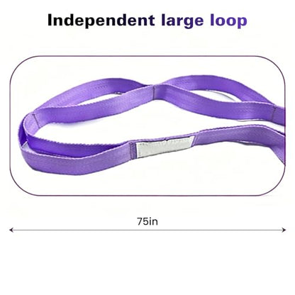 Stretching Strap with 10 Loops Non-Elastic Yoga Strap for Physical Therapy Pilates Dance Gymnastics Stretch Band for Daily Flexibility Routine at Home Gym Travel Includes Exercise Guide