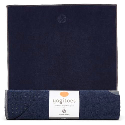 Manduka Yogitoes Hot Yoga Mat Towel - 71" | Moisture Activated Grip | Patented Silicone Nubs | Highly Absorbent, Durable & Easy Care | Made from Recycled Materials | 71 x 24 Inches | Midnight - color: Midnight, size: 71" x 24"