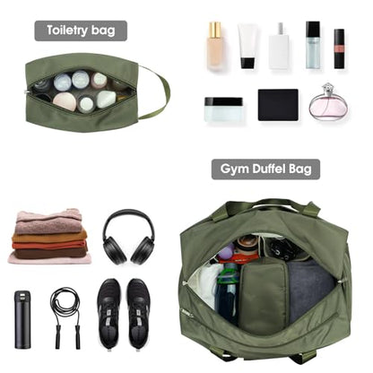 Ceneda 20" Gym Bag for Women with Wet Pocket & Shoe Compartment, Lightweight Duffel Waterproof Carry On Duffle for Travel, Yoga, Overnight (Green) - color: Green