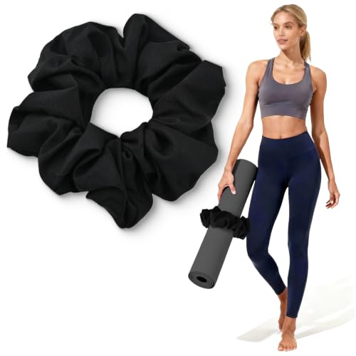 Yoga Mat Scrunchie - Stylish Holder, Durable & Elastic Fabric - Fits All Standard Mats (Mat Not Included) - color: Black