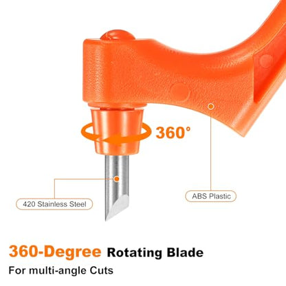 HARFINGTON Craft Cutting Tools 15/30/45 Degree Blades 360 Degree Rotating Blade Stainless Steel Cutter Pen Knife with Mat for DIY Crafts Stencils Scrapbooks, Orange - color: Orange