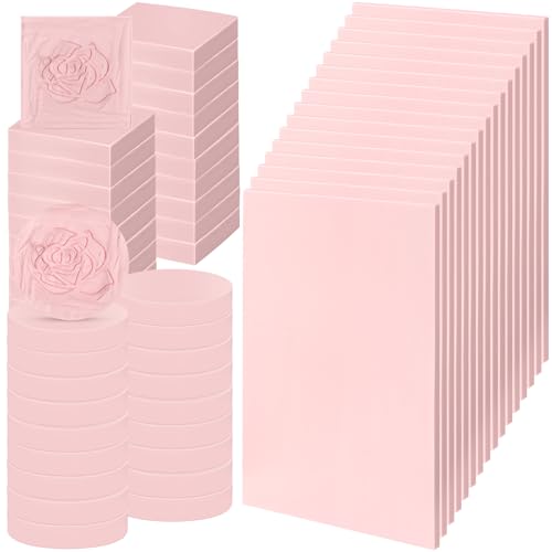 12 Pcs Pink Rubber Linoleum Blocks for Printmaking 4x6in 2x2in 2in 3 Shapes Linocut Block Stamp Making Kit for DIY Crafts & Art Projects