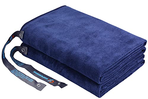 HOPESHINE Gym Towels for Men 20inch X 40inch Women Sweat Large Working Out Microfiber Sports Fast Drying Absorbent Compact Camping, Hiking, Backpacking, Yoga, Travel, Exercise 2-Pack Navy - color: Navy Blue X2, size: 2-Pack 20inch X 40inch