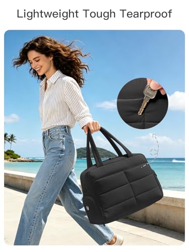 Gitus Travel Duffle Bag for Women Puffer Weekender Bags Carry on Gym Bag - color: Black