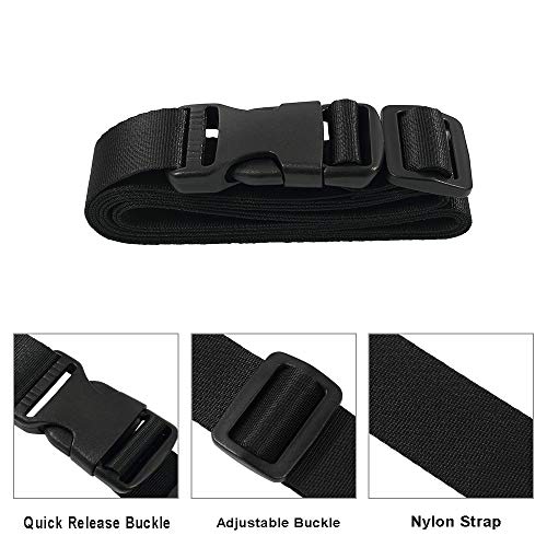 Vigorport Utility Straps Quick Release Nylon Backpack Accessory Bag Strap | Adjustable Nylon Travel Belt, Multi Purpose Compression Straps, Sleeping Bag Strap for Hiking, Travel, Outdoor Sports-4 Pack - color: Black, size: 1.25"W-72"L