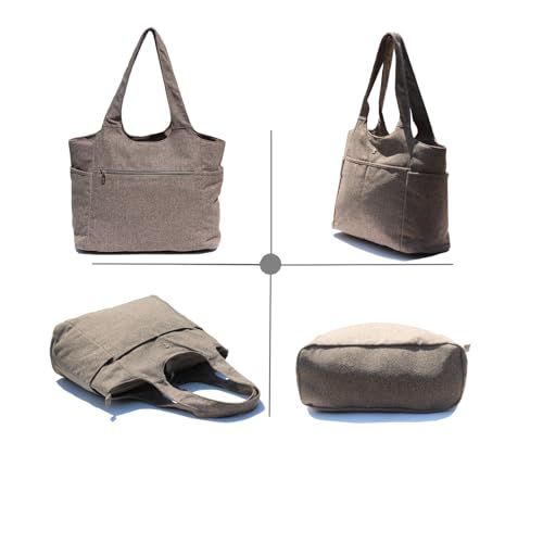 ESVAN Yoga Tote Bag Mat bag Women Shoulder Bags Carryall Tote for Travel Office Workout Gym Nurse Beach - color: Linen Gray