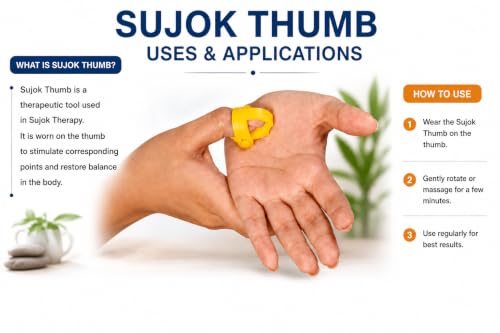 BOSKY Handmade Wooden Ancient Acupressure Spiked Hand Massage Exercise Therapy Deep Tissue Set of 2 Pcs, Spiky Ball and Rings with Reflexology Chart (AS-2)