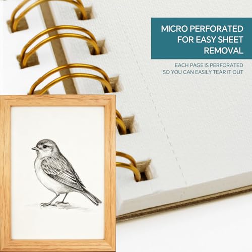 REALART Watercolor Paper Pad, Double-Sided A4 and A5, 140lb/300gsm, 25 Sheets Thickened Painting Book (A5) - color: A5