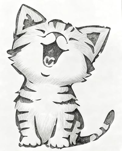 TIAMECH A4 Reusable Little Cat Stencil for Painting | Cute Meow Kitten Layering Template, DIY Wall Art, Wood Furniture, Scrapbook & Crafts (8.3x11.7inch) - style: Cute Meow Cat