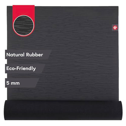 Manduka eKO Yoga Mat - Natural Rubber | Eco-Friendly | Soft Textured Surface| Natural Next-to-Skin Feel - color: Charcoal, size: 71" x 24"
