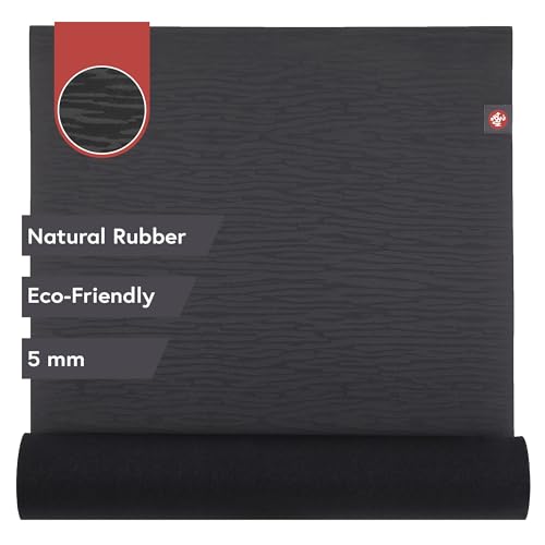 Manduka eKO Yoga Mat - Natural Rubber | Eco-Friendly | Soft Textured Surface| Natural Next-to-Skin Feel - color: Charcoal, size: 71" x 24"